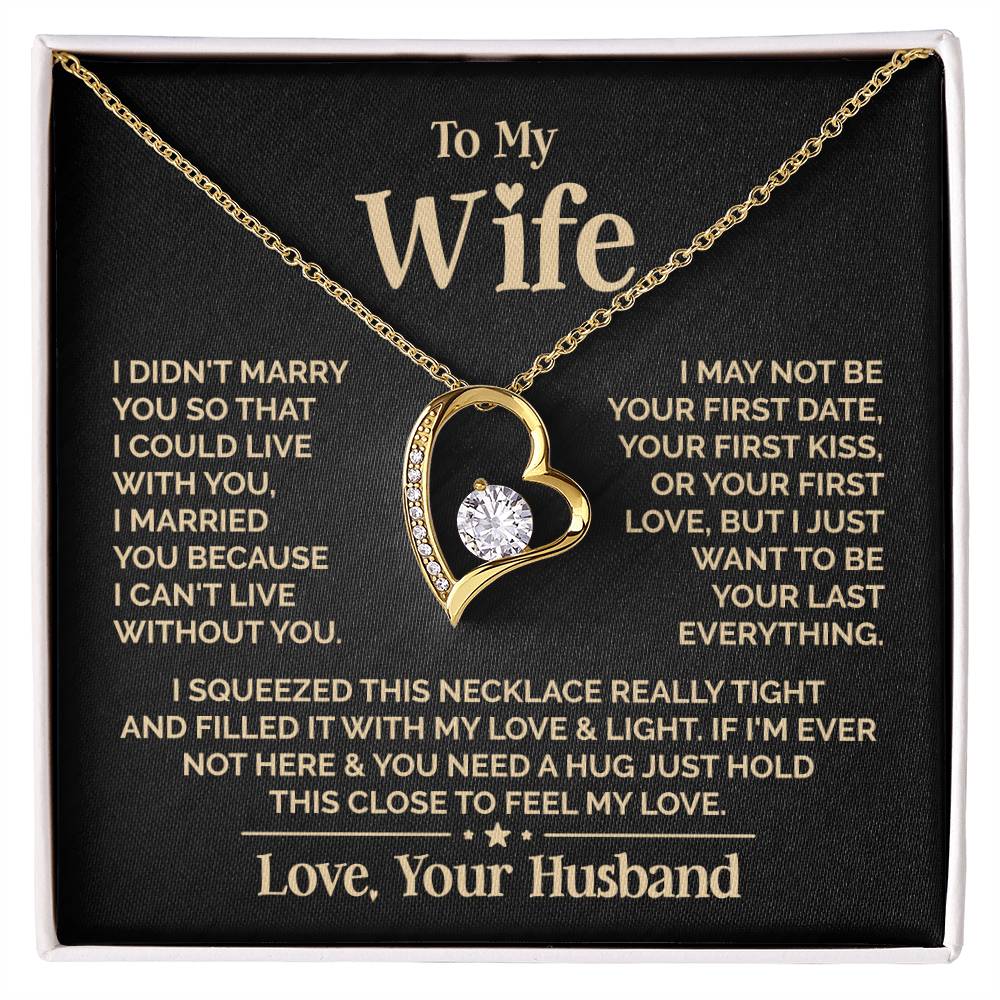 To My Beautiful Wife Heart Necklace Forever Love Necklace