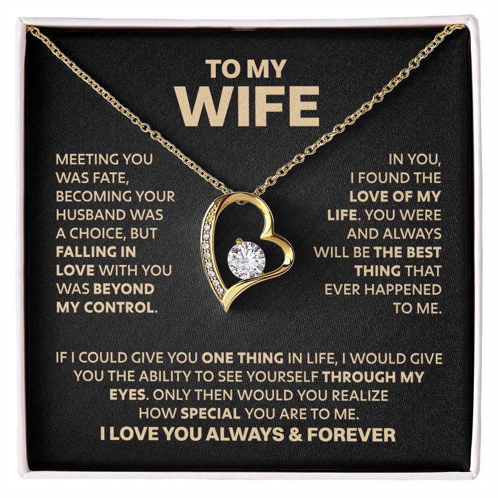 Wife Heart Necklace Meeting You Was Fate Forever Love Necklace