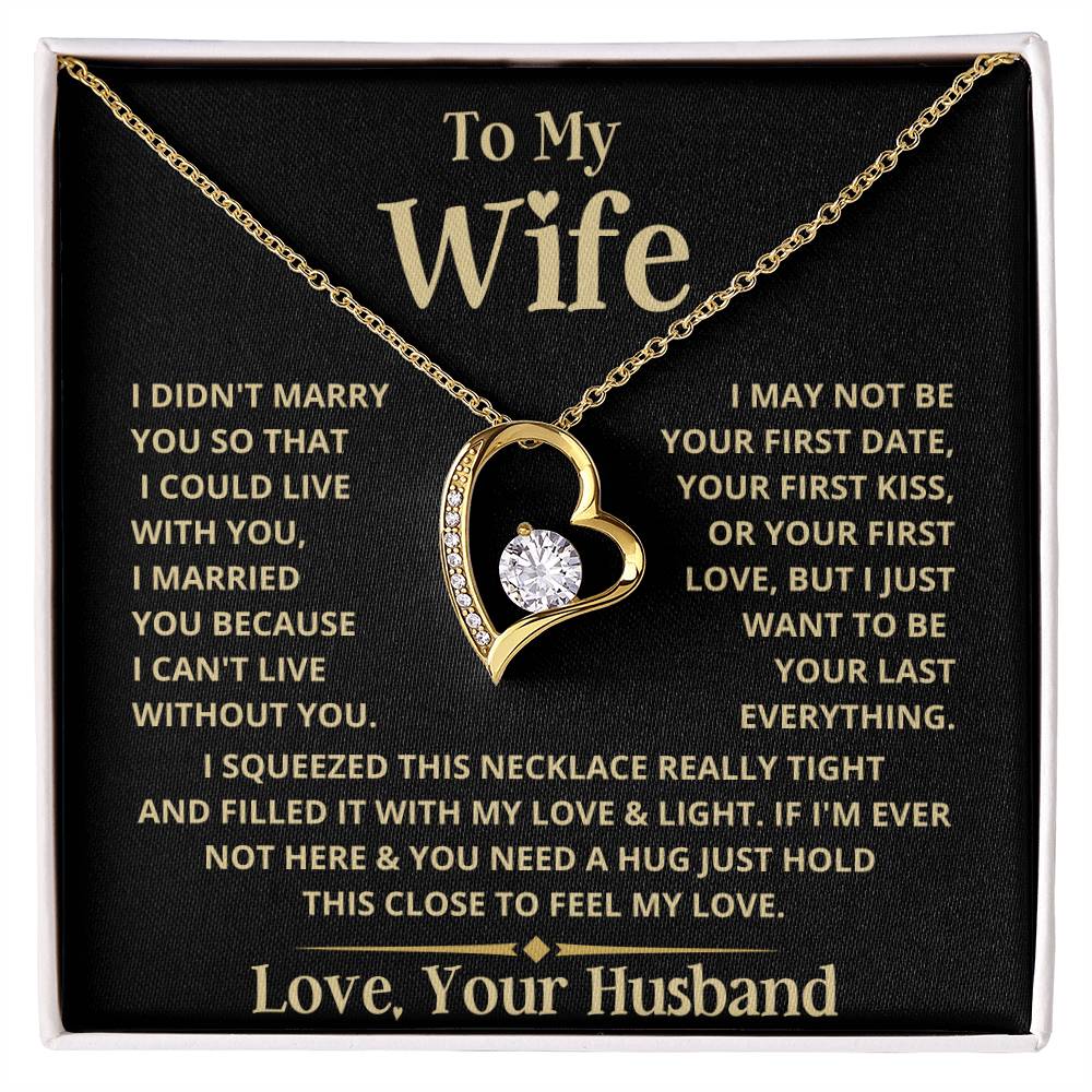 To My Wife Heart Necklace Forever Love Necklace