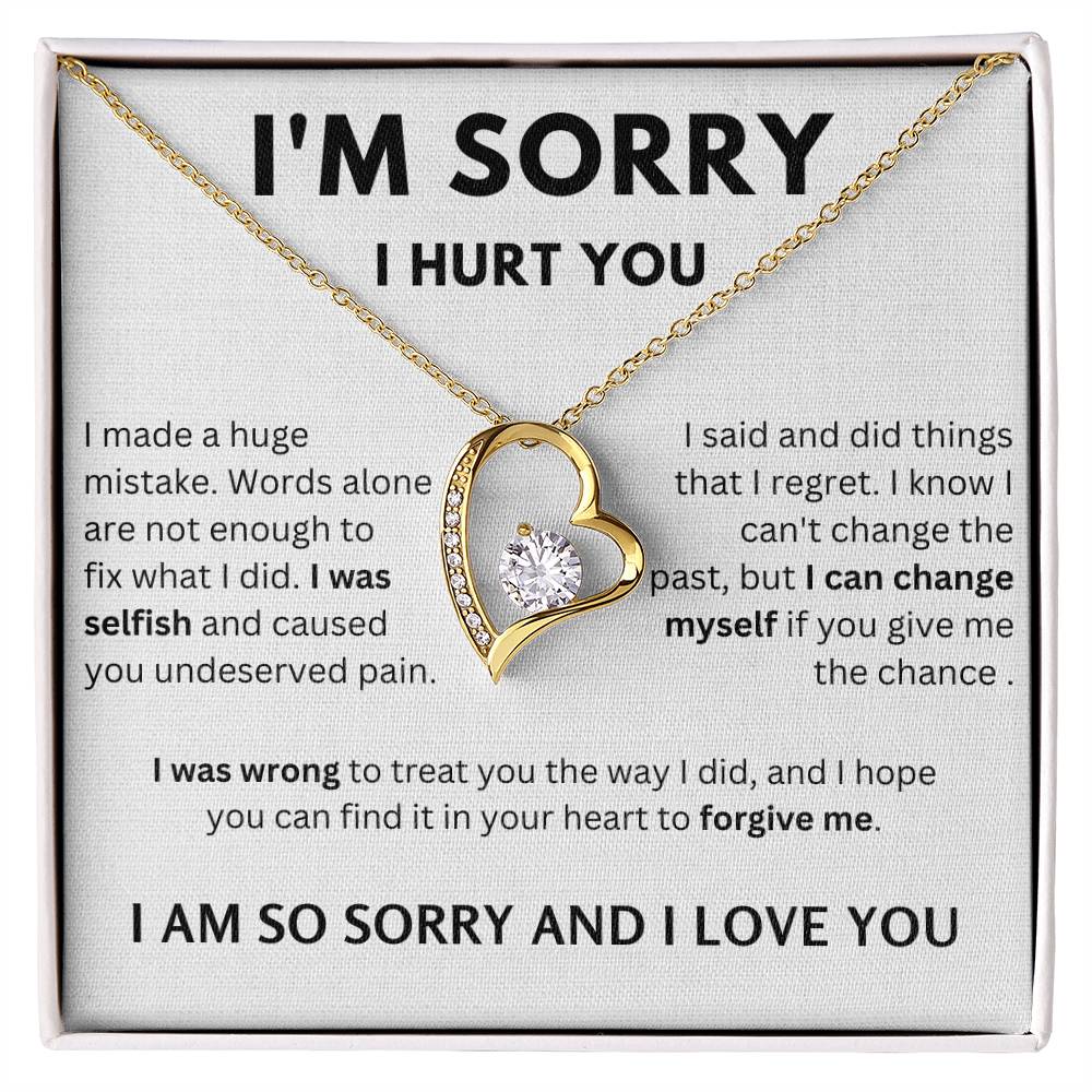I'M Sorry I Hurt You - White Forever Love Necklace