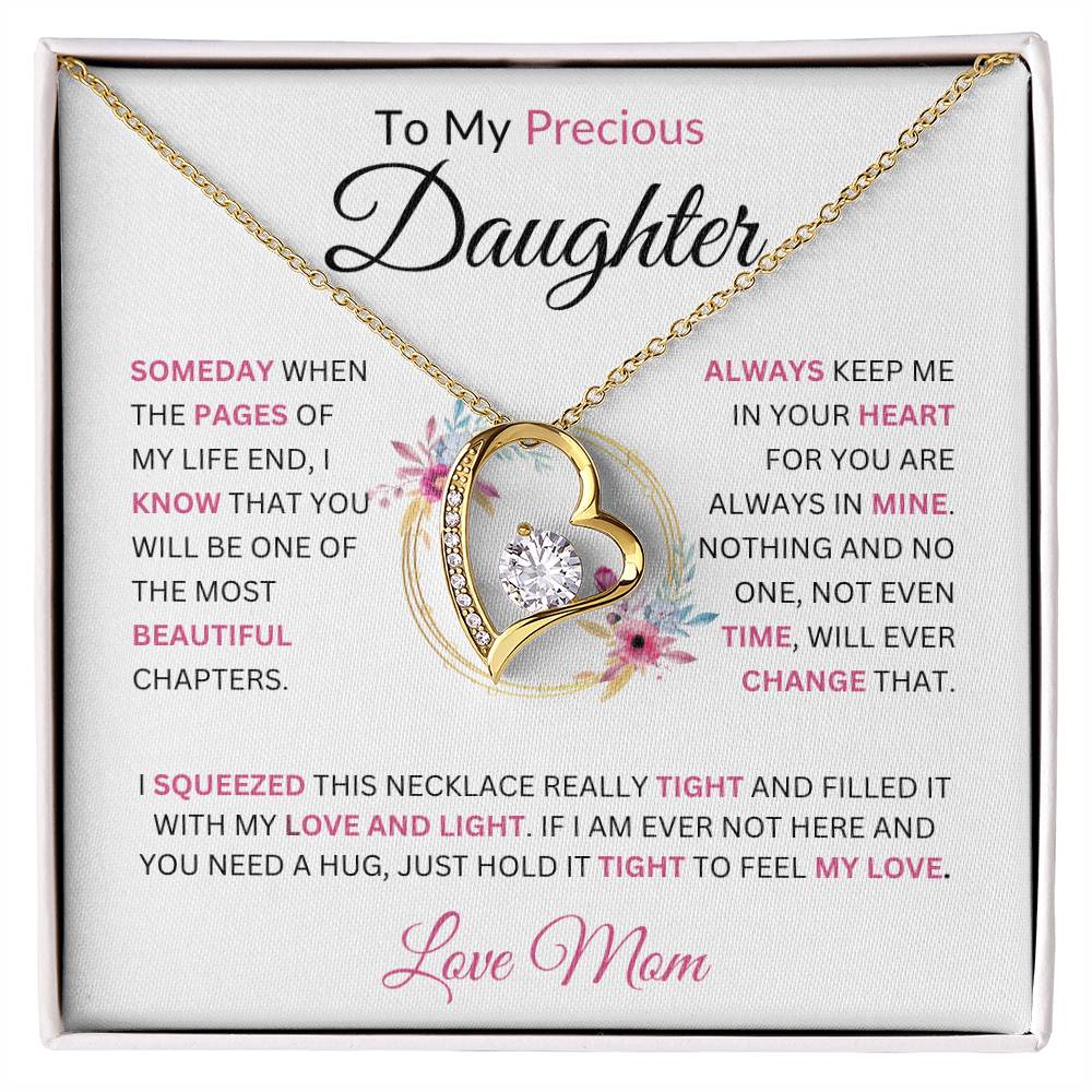 To My Precious Daughter Someday When The Pages Love Mom Necklace Forever Love Necklace