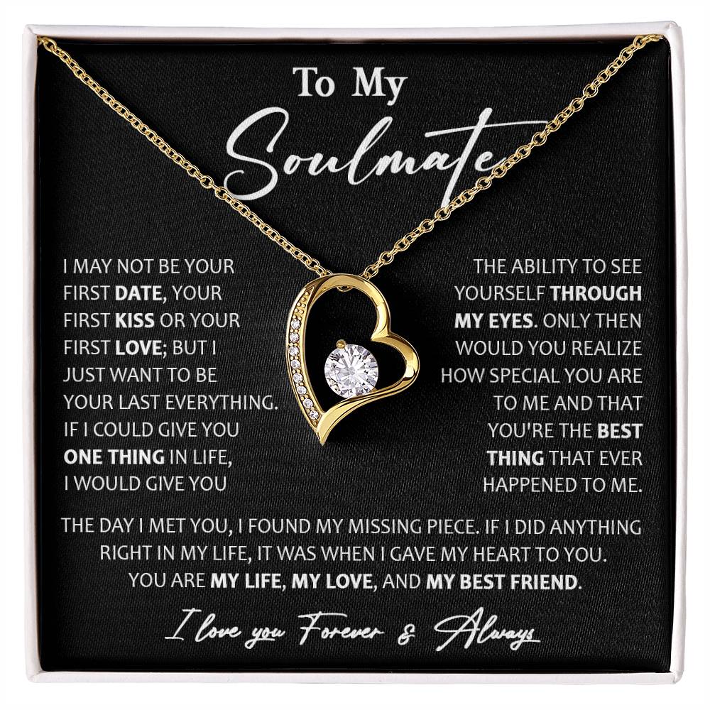 To My Soulmate Necklace, Christmas, Valentine Gift For Her, Gift For Soulmate Forever Love Necklace