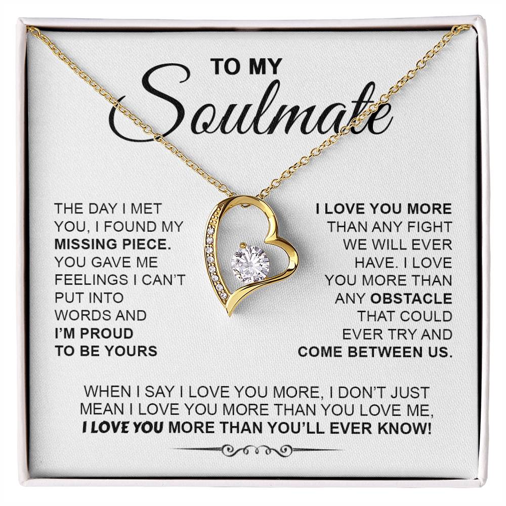 To My Soulmate I Love You More Forever Love Necklace Forever Love Necklace