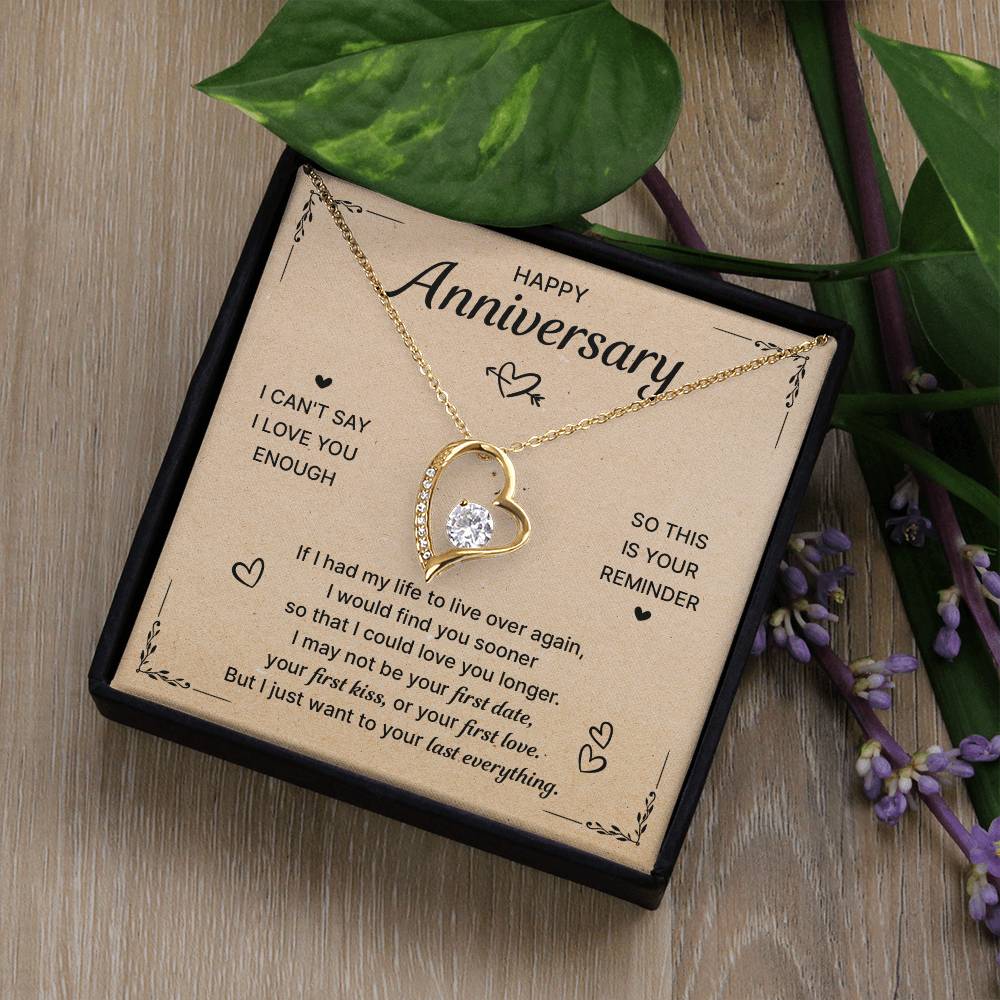 Happy Anniversary Last Everything Forever Love Necklace Forever Love Necklace