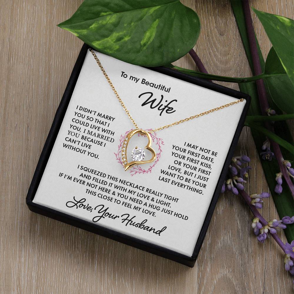 To My Beautiful Wife - Forever Love Necklace Forever Love Necklace