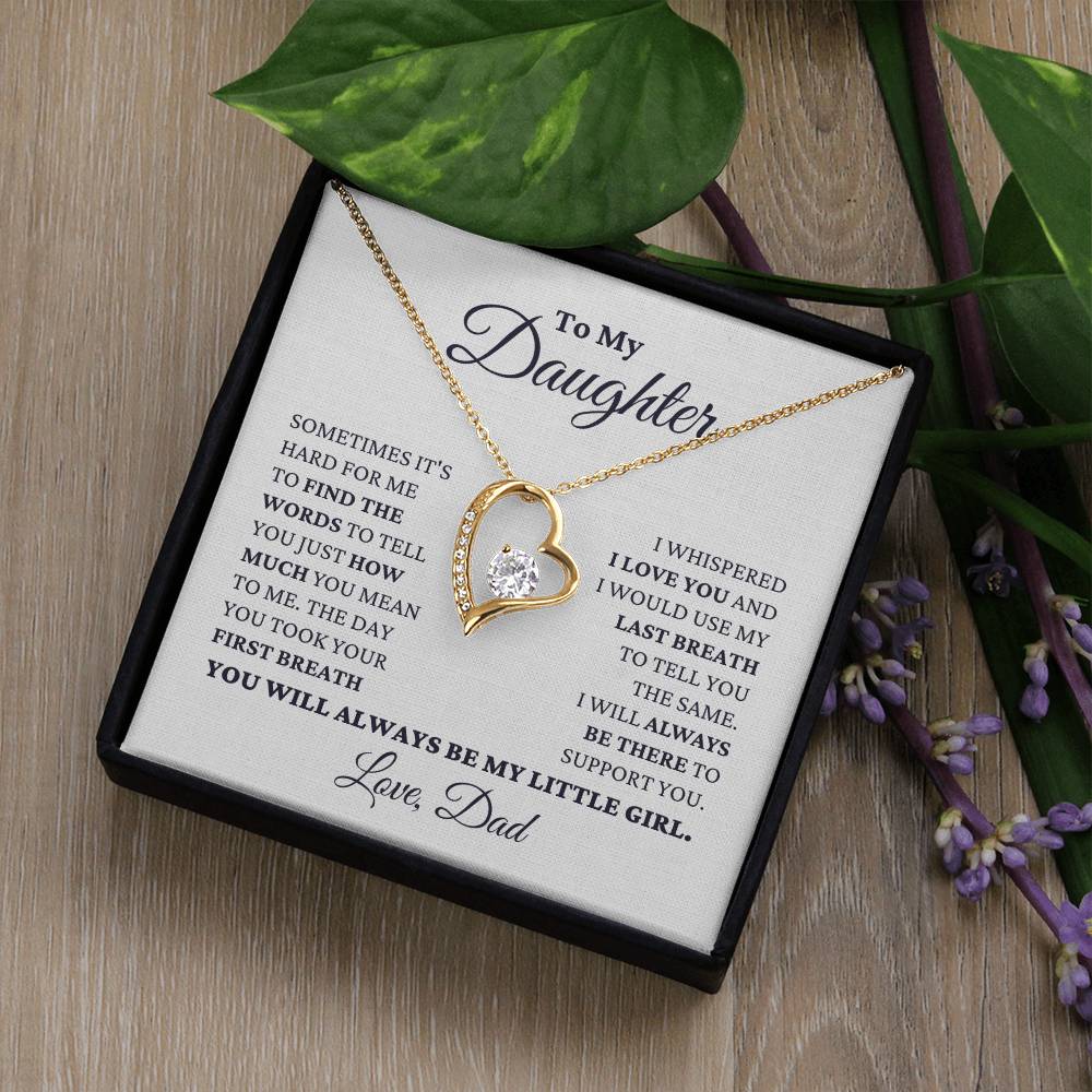 Gift For Daughter My Little Girl Necklace Forever Love Necklace