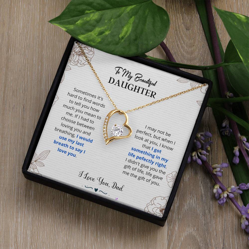Daughter - I Love You Forever Love Necklace Gift For Daughter, Gift From Dad, Daughter Gift, Daughter Necklace, Father Daughter Gift, Birthday Gift Forever Love Necklace