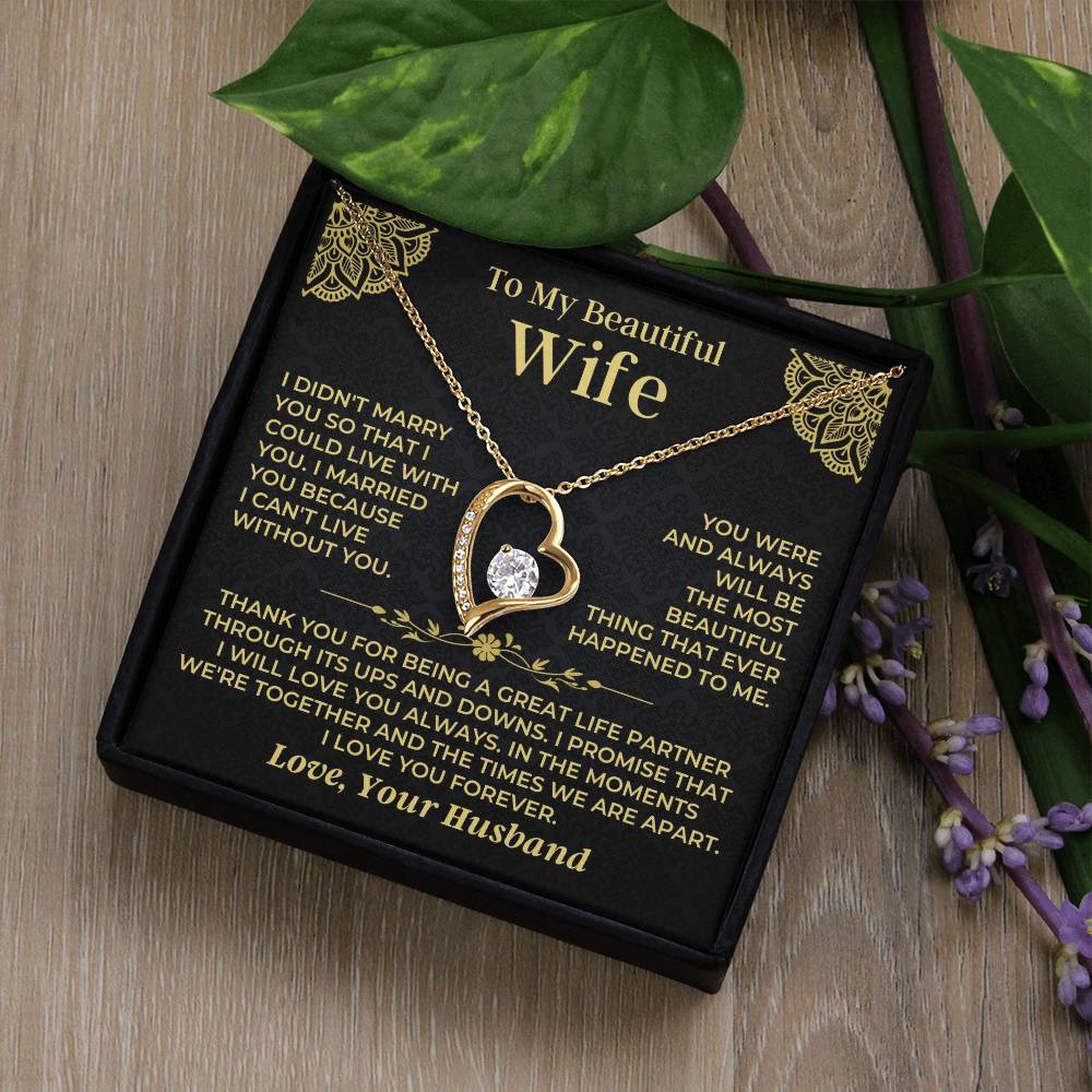 To My Beautiful Wife - Forever Love Gift Set - Ss526 Forever Love Necklace