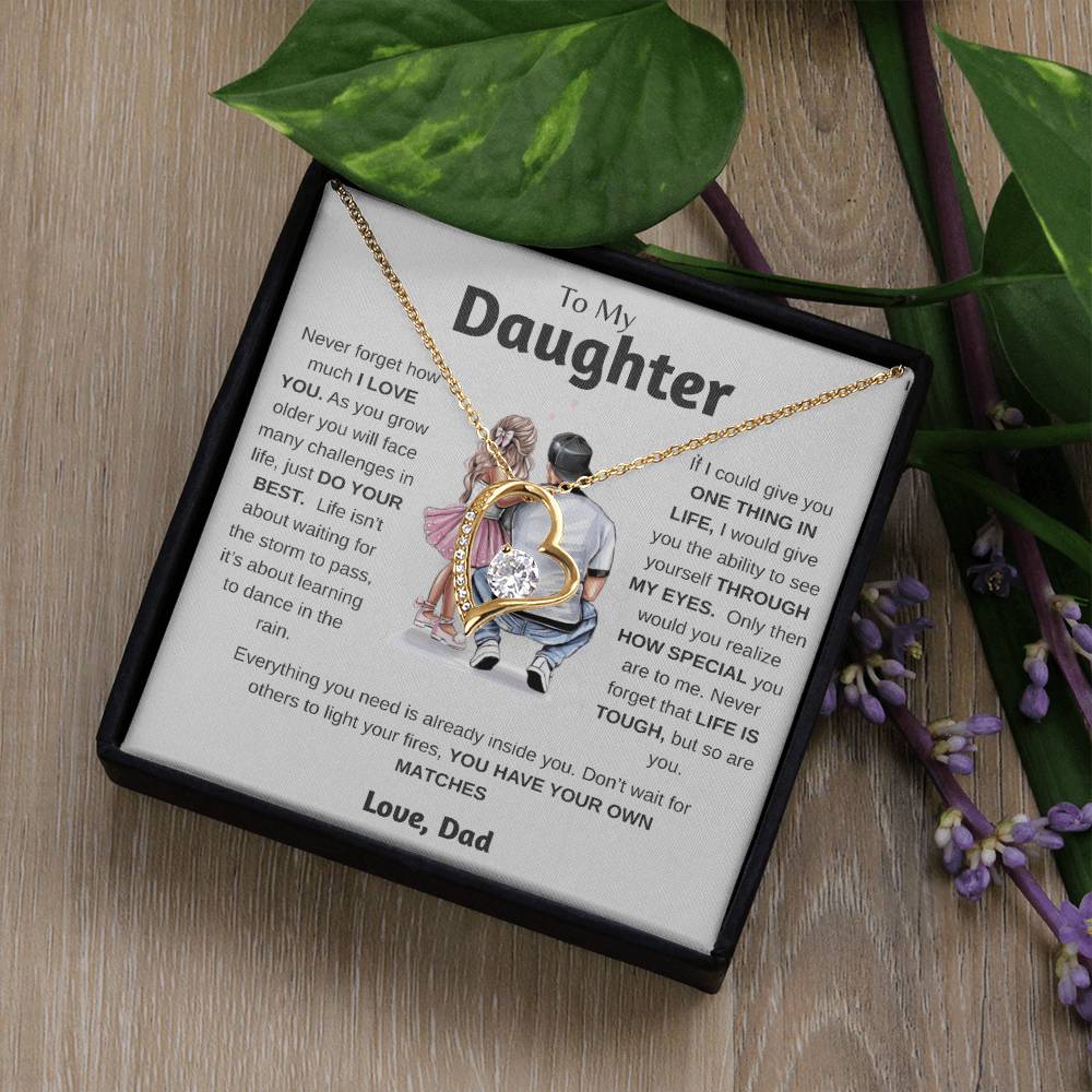 To My Daughter Just Do Your Best Forever Love Necklace Forever Love Necklace