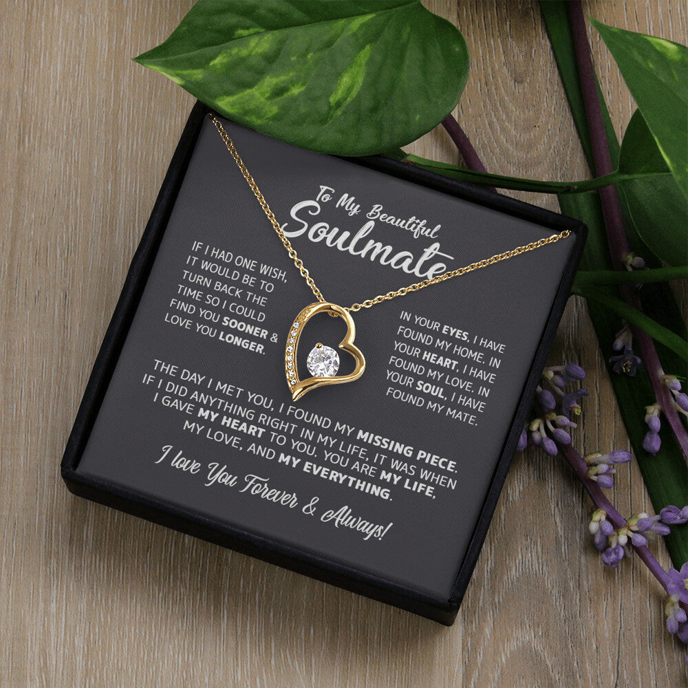 To My Beautiful Soulmate - In Your Eyes, I Have Found My Home Forever Love Necklace