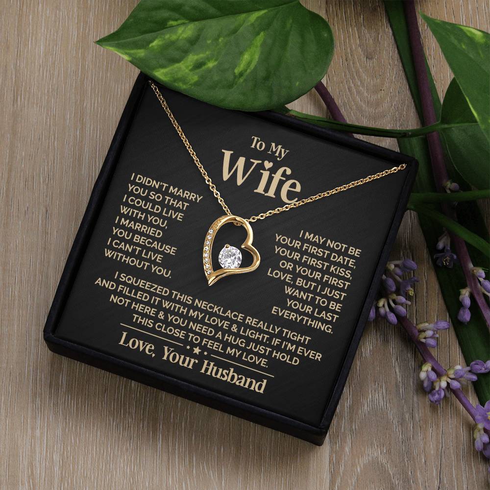 To My Beautiful Wife Heart Necklace Forever Love Necklace