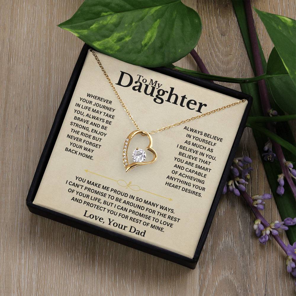 To My Daughter - Love Dad - Necklace Gift Set Forever Love Necklace