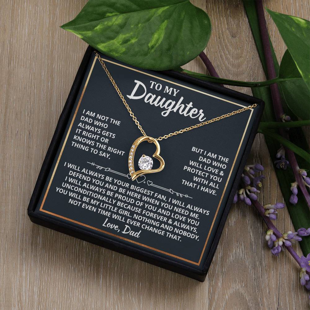 To My Daughter - I Am The Dad Who Will Love You Forever Love Necklace