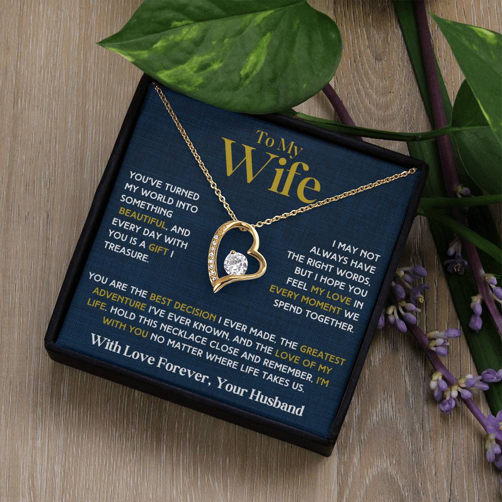 To My Wife - Forever Love Necklace & Earring Set - You Are My Treasure Forever Love Necklace