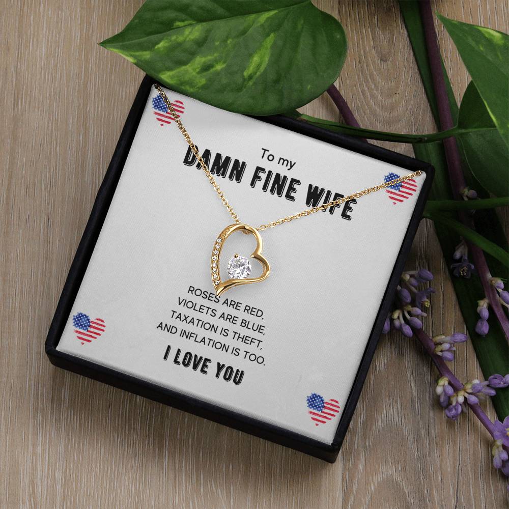 To My Damn Fine Wife - Women'S Forever Love Necklace & Earring Set - Gift For Wife Forever Love Necklace