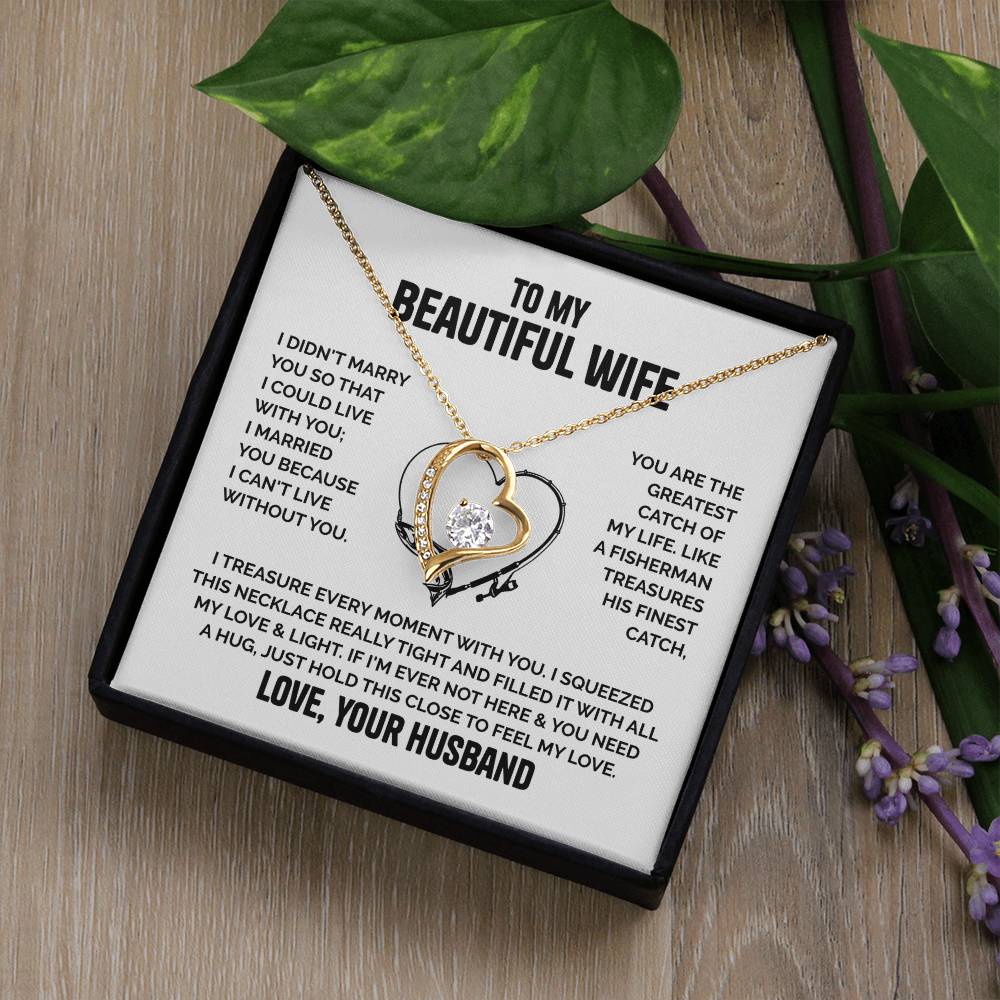 Wife Heart Necklace Love Husband Forever Love Necklace