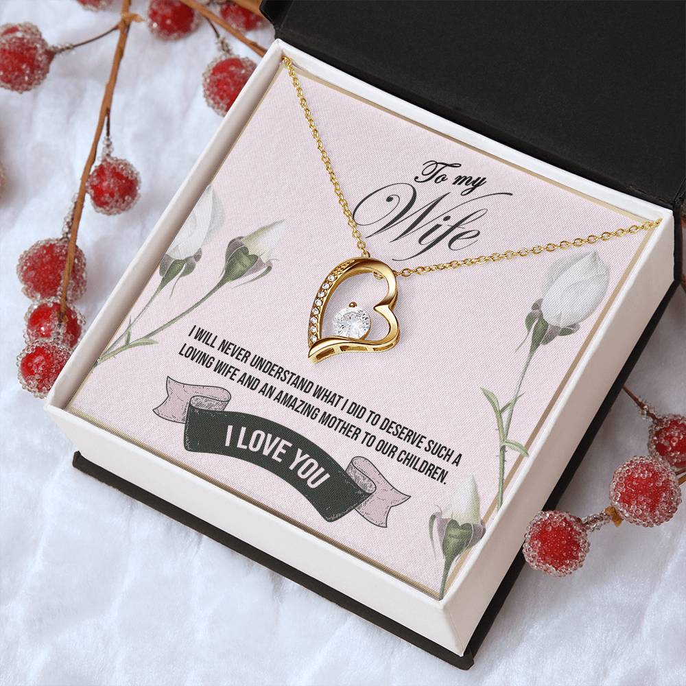 To My Wife - Forever Love Necklace Gold Forever Love Necklace