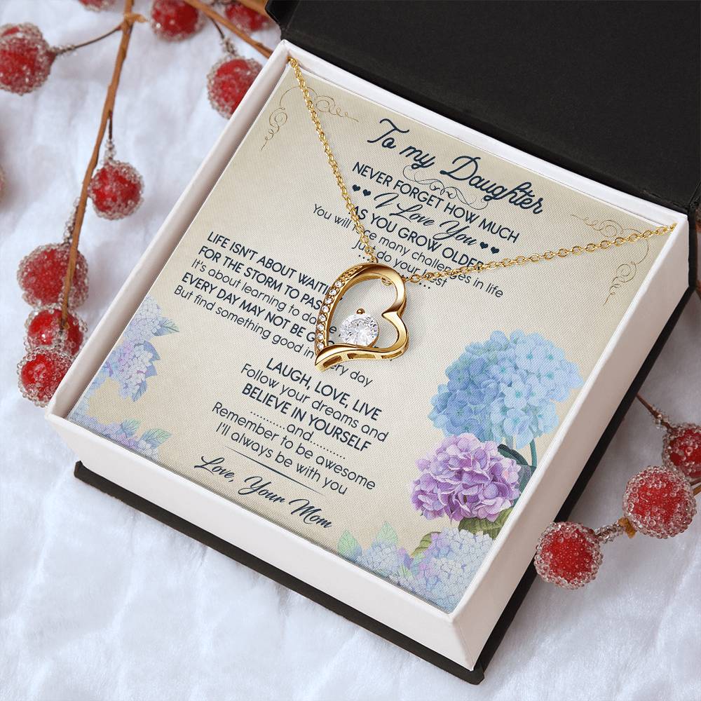 To My Daughter I Love You Anniversary Lovingly Mom Birthday Gift Daughter Graduation Gift Grown Up Daughter Daughter Birthday Forever Love Necklace
