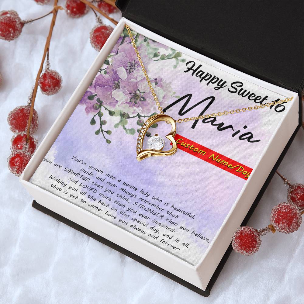 Customize Birthday Necklace Birthday Necklace For Girlfriend Birthday Necklace Pendant Customize Sweet 16 Necklace 16th Forever Love Necklace