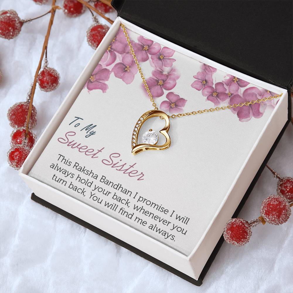 To My Sweet Sister - 925 Sterling Silver Pendant Forever Love Necklace