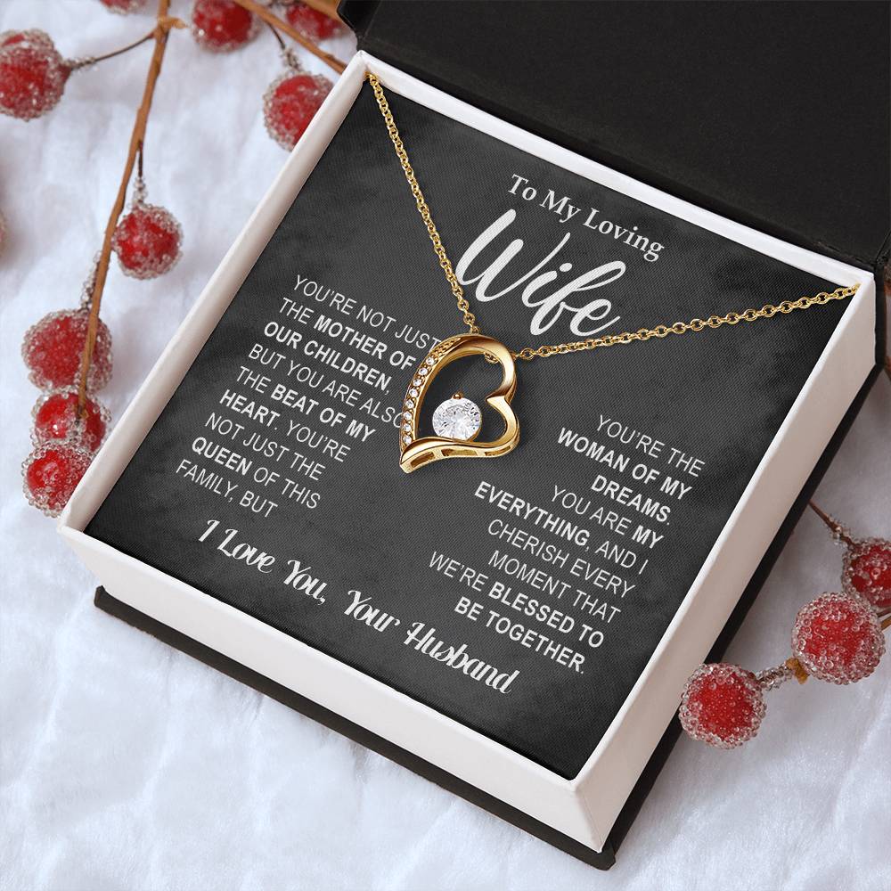 To My Loving Wife - Heart Melt Message Forever Love Necklace Forever Love Necklace