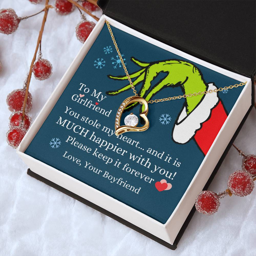 To My Girlfriend You Stole My Heart Necklace Forever Love Necklace