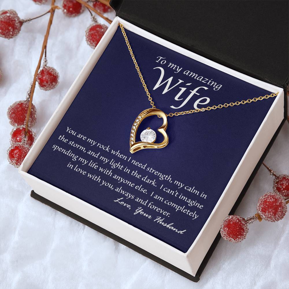 Almost Gone! Wife You Are My Rock Heart Necklace Forever Love Necklace