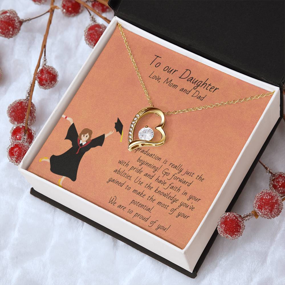 Graduation - Happy Graduation To Our Daughter - Graduation Gift Necklace Graduation Gift For Her College Forever Love Necklace
