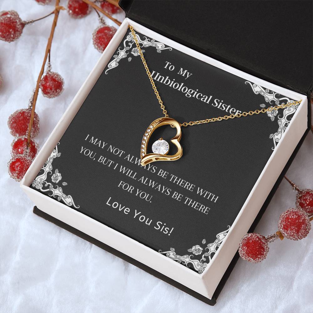 Unbiological Sister Friends Forever Heart Necklace Forever Love Necklace