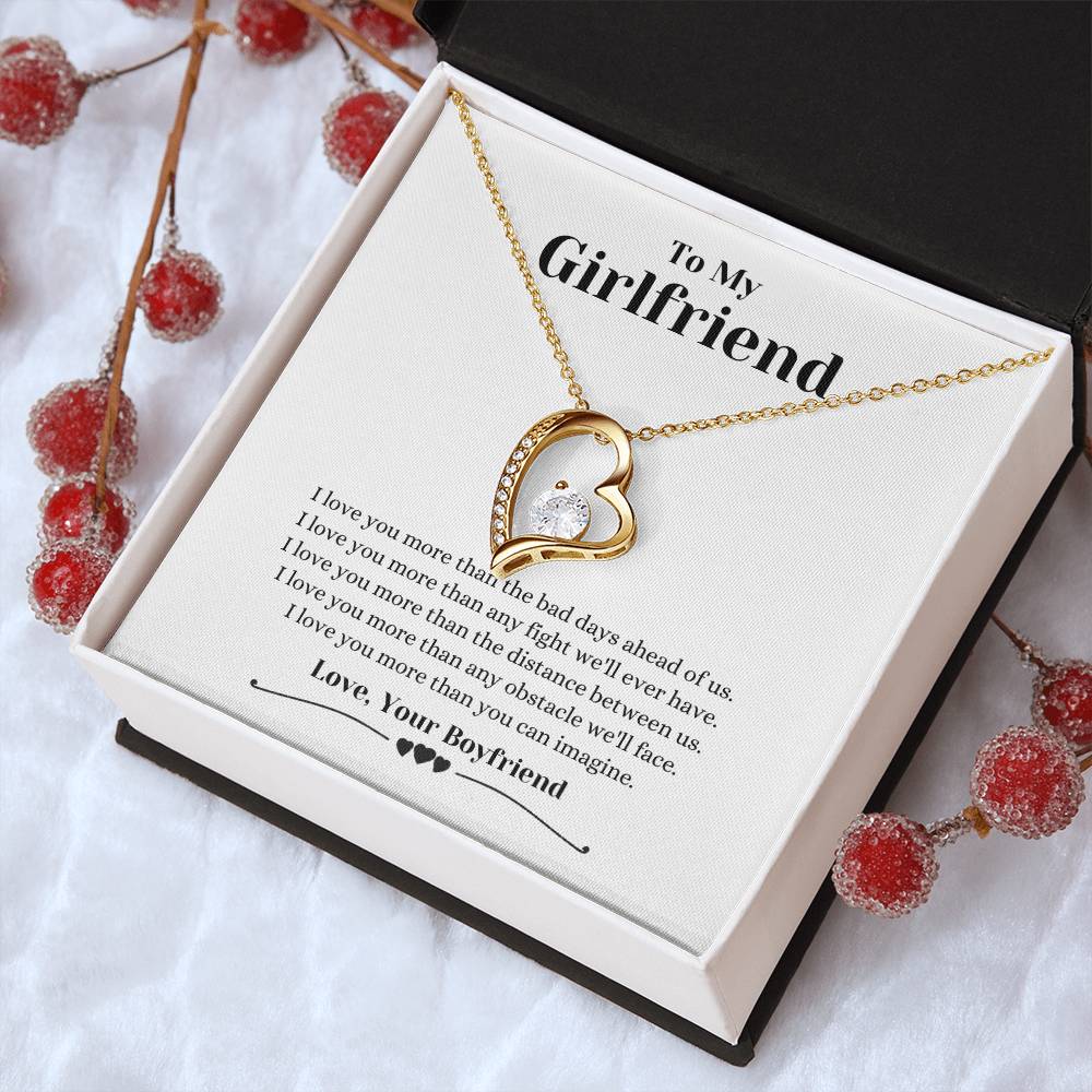 To My Girlfriend - I Love You More - Necklace Forever Love Necklace