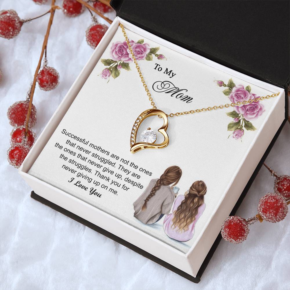 Thank You For Never Giving Up On Me Mother Gift Necklace 1 Forever Love Necklace