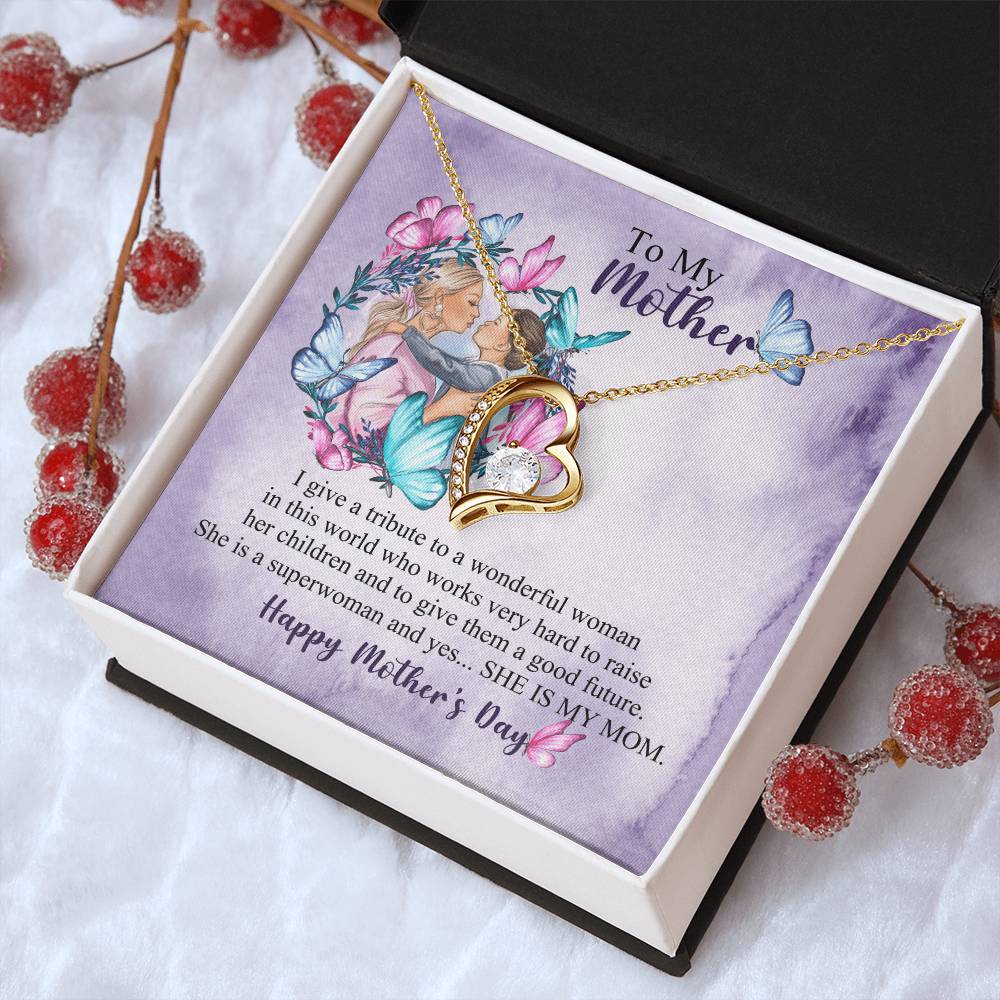 Happy Mother's Day - Tribute To Mom - From Daughter - Forever Necklace Forever Love Necklace