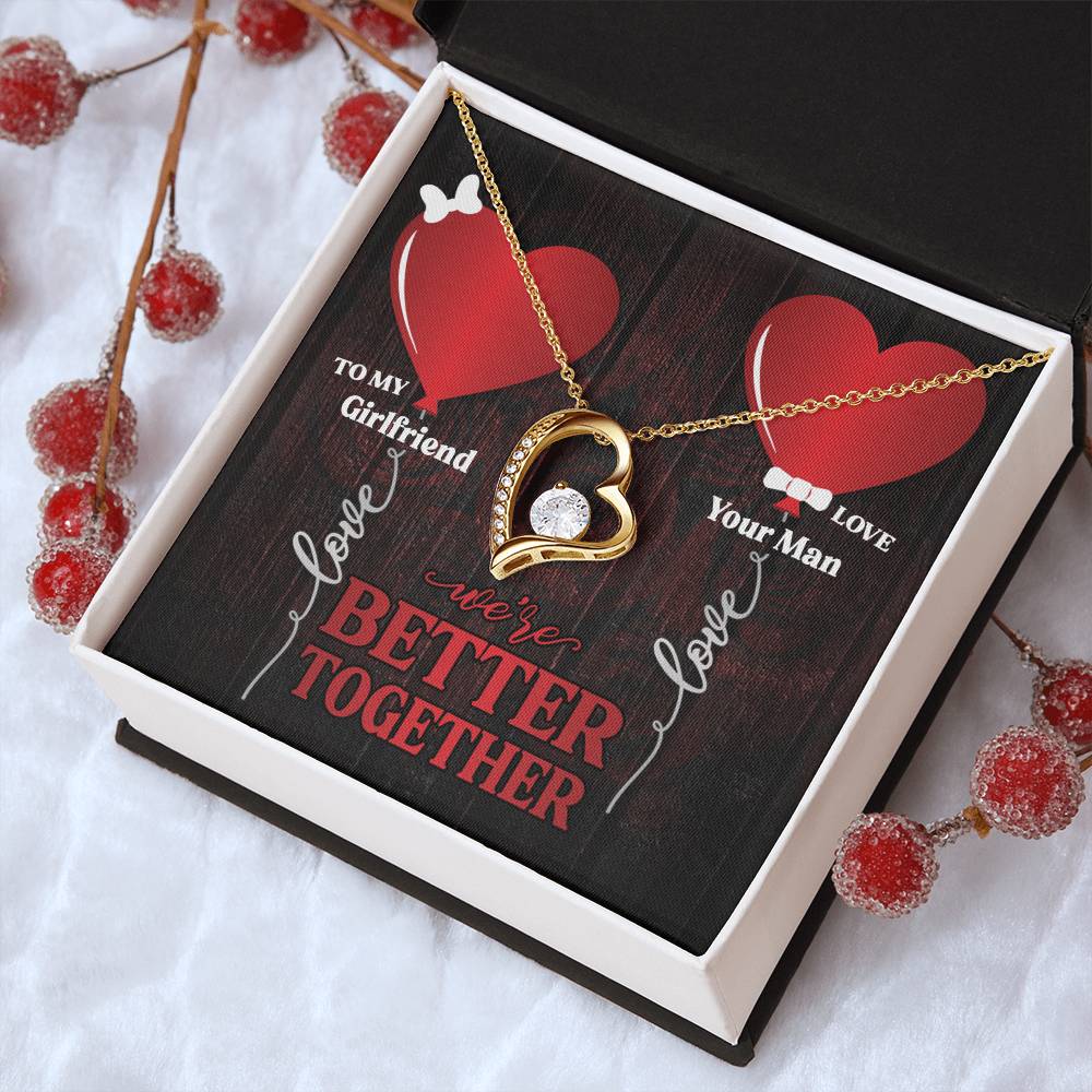 To My Girlfriend We're Better Together Forever Love Necklace