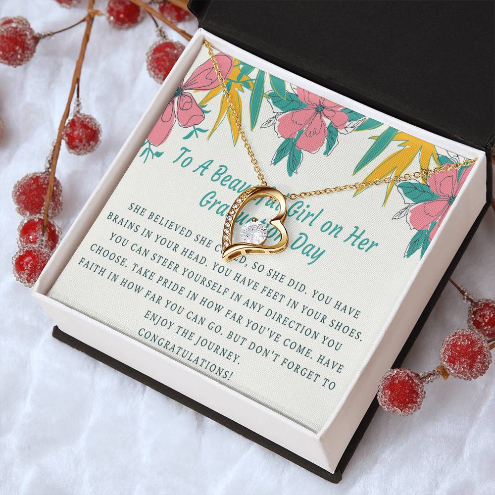 A Beautiful Girl On Her Graduation Day Necklace Graduation Gift Necklace Graduation Gift For Her College Graduation Forever Love Necklace