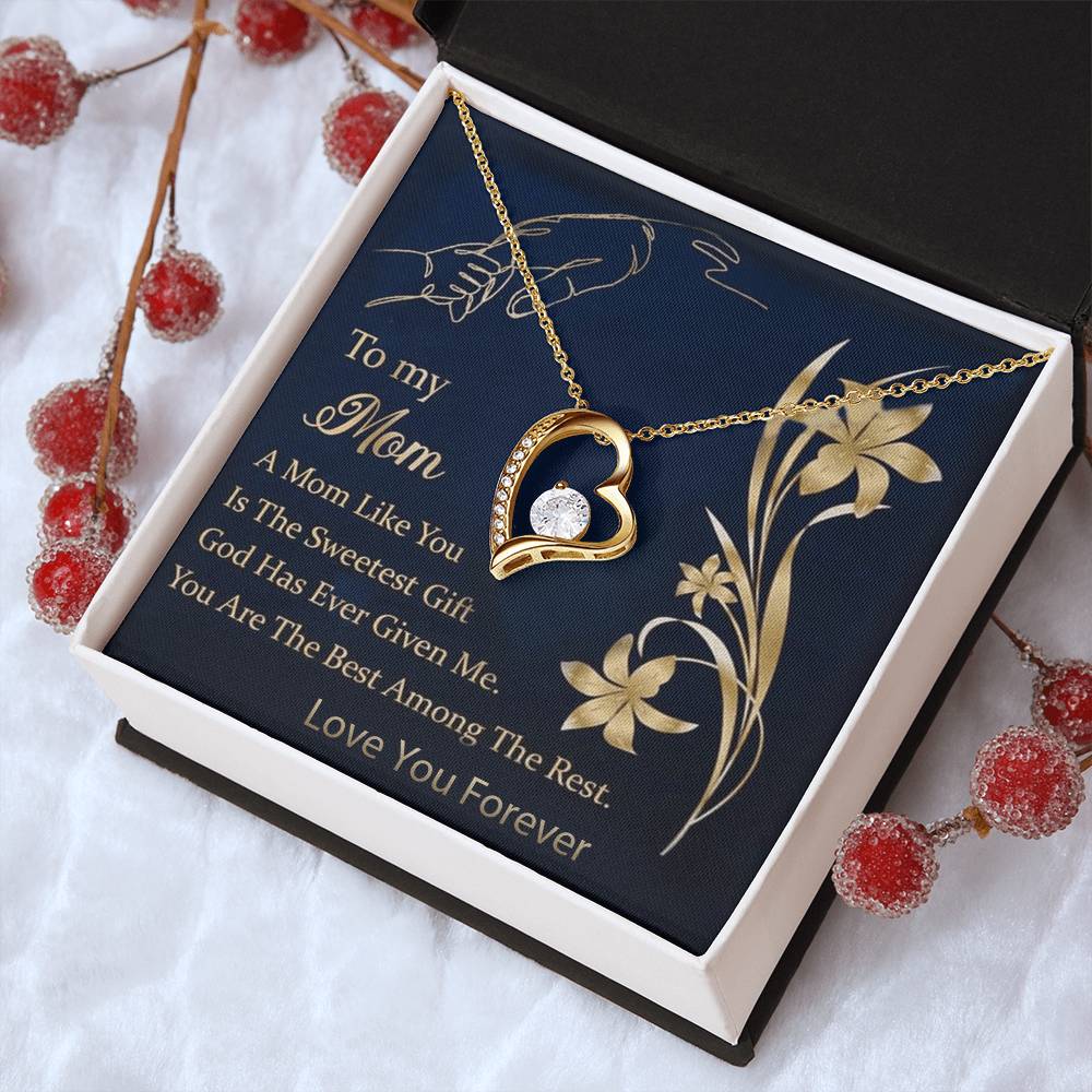 To My Mom Sweetest Gift 92.5 Sterling Silver Pendant 1 Forever Love Necklace