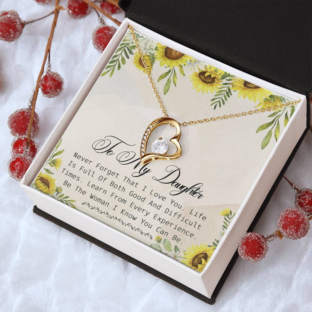 To My Beautiful Daughter Necklace To Daughter From Mom Mom And Daughter Gift Valentine's Mother's Day Daughter Graduation Gift Forever Love Necklace