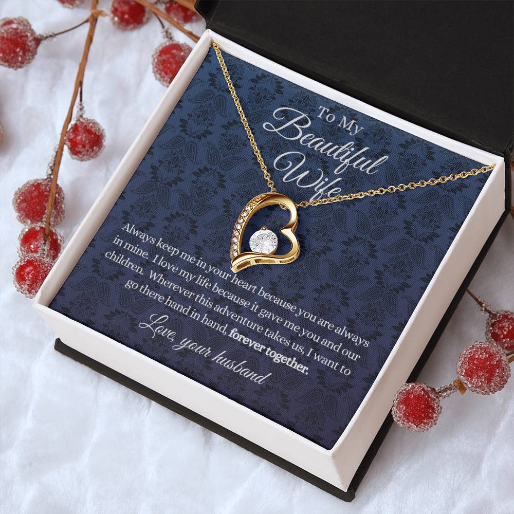 Beautiful Wife Heart Necklace Gift Forever Love Necklace