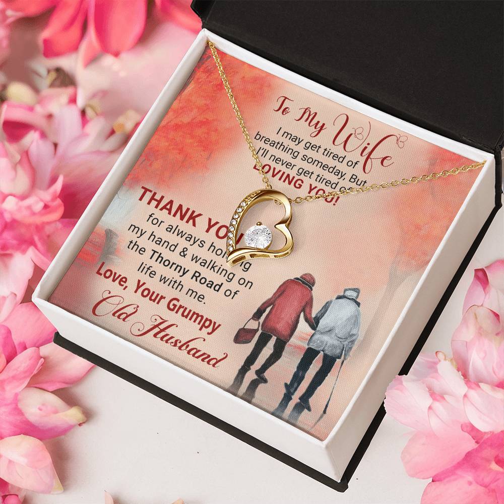 To My Wife Grumpy Old Husband Anniversary Gift For Wife Birthday Gift For Wife Gift For Wife Necklace For Wife Gift For Wife Birthday Forever Love Necklace