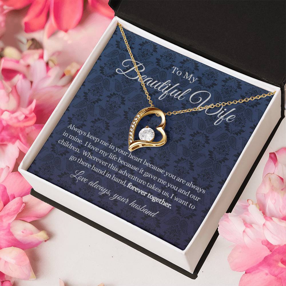 Keep Me In Your Heart Necklace Gift For Beautiful Wife Forever Love Necklace