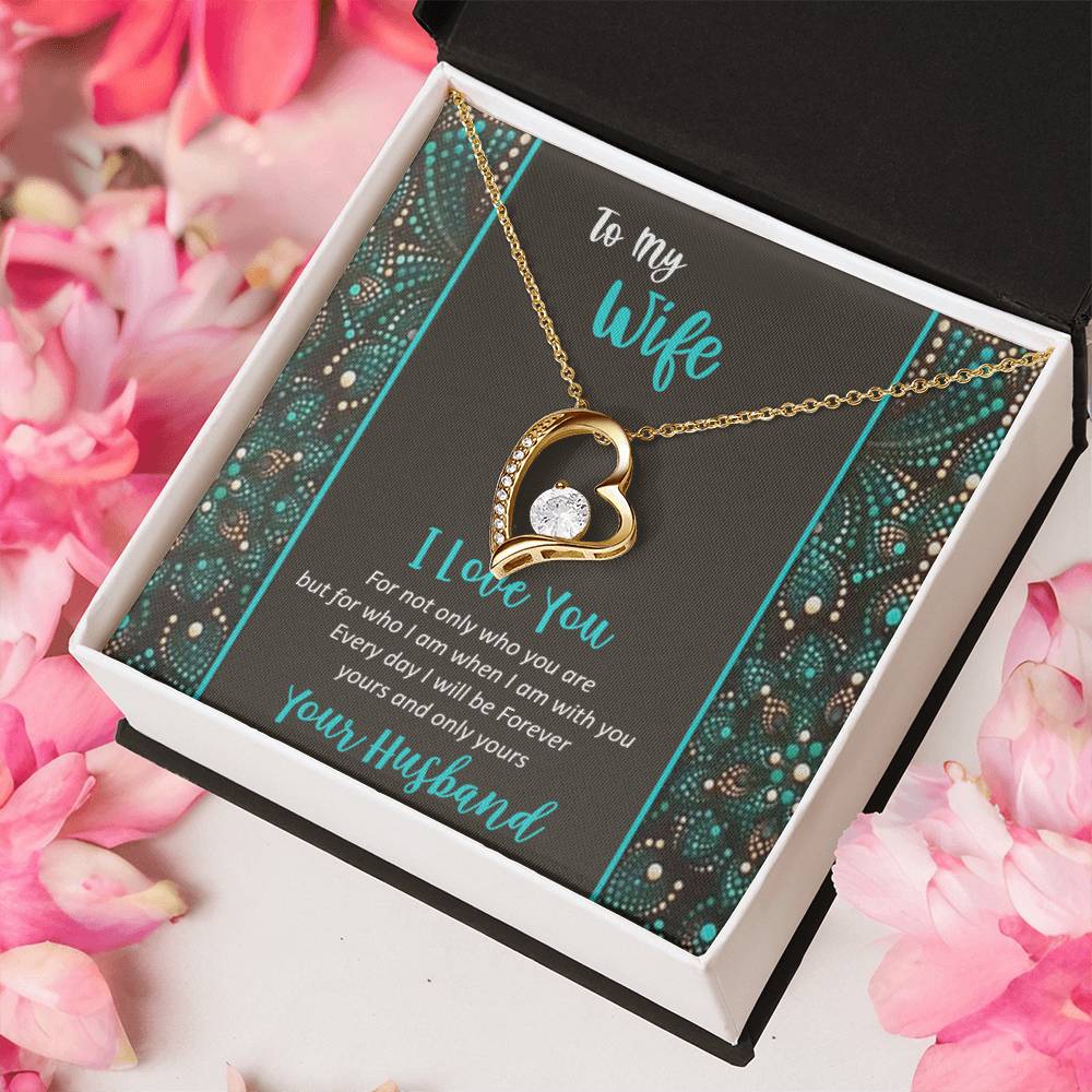 To My Wife - I Love You - 925 Sterling Silver Pendant Forever Love Necklace