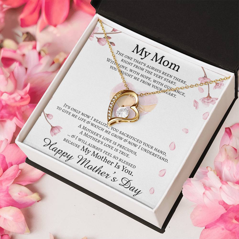 Mother's Day Gift Necklace Message Card Necklace For Mom Heart Shaped Pendant Necklace For Mom Forever Love Necklace