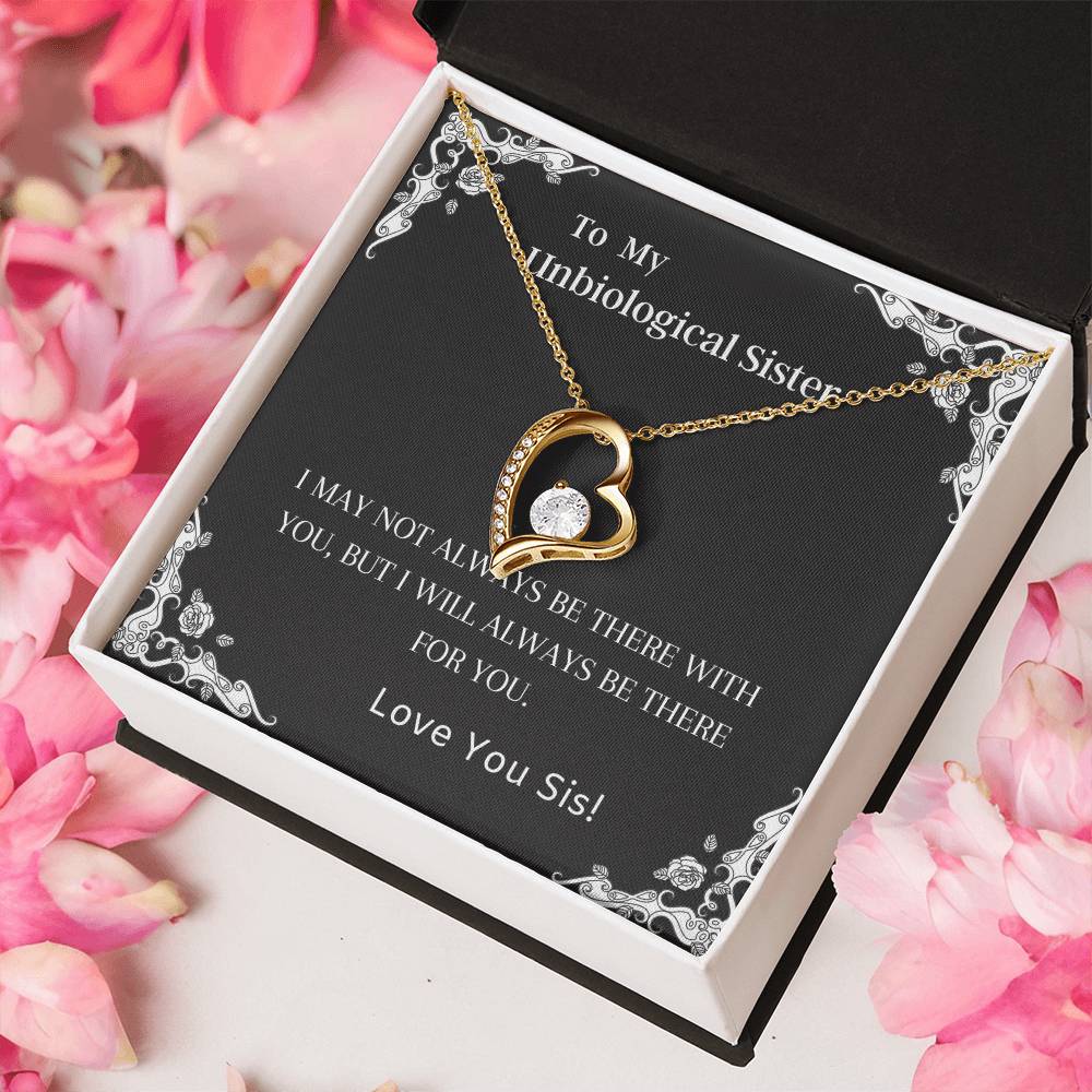 Unbiological Sister Friends Forever Heart Necklace Forever Love Necklace