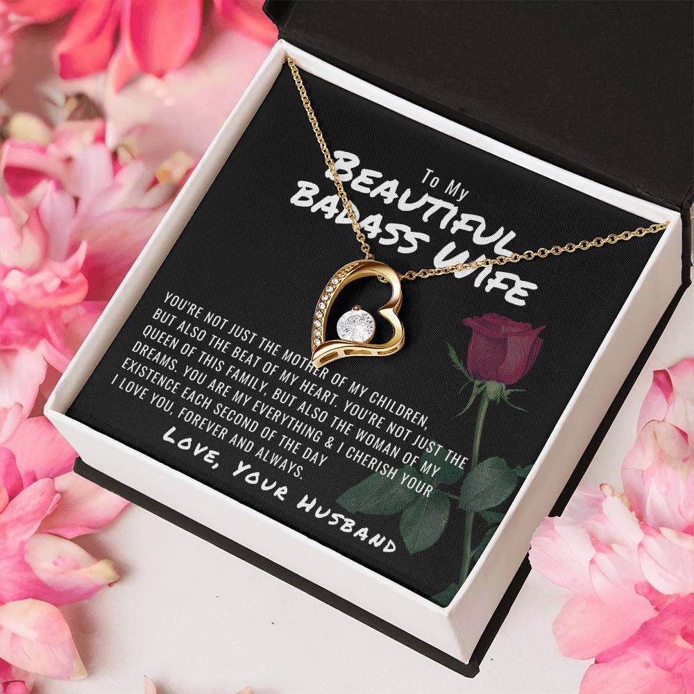To My Beautiful Badass Wife Necklace Forever Love Necklace