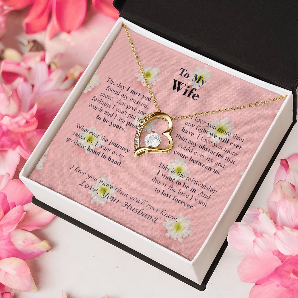 To M Y Wife - Forever Necklace - Love Your Husband - Pink Daisy Forever Love Necklace