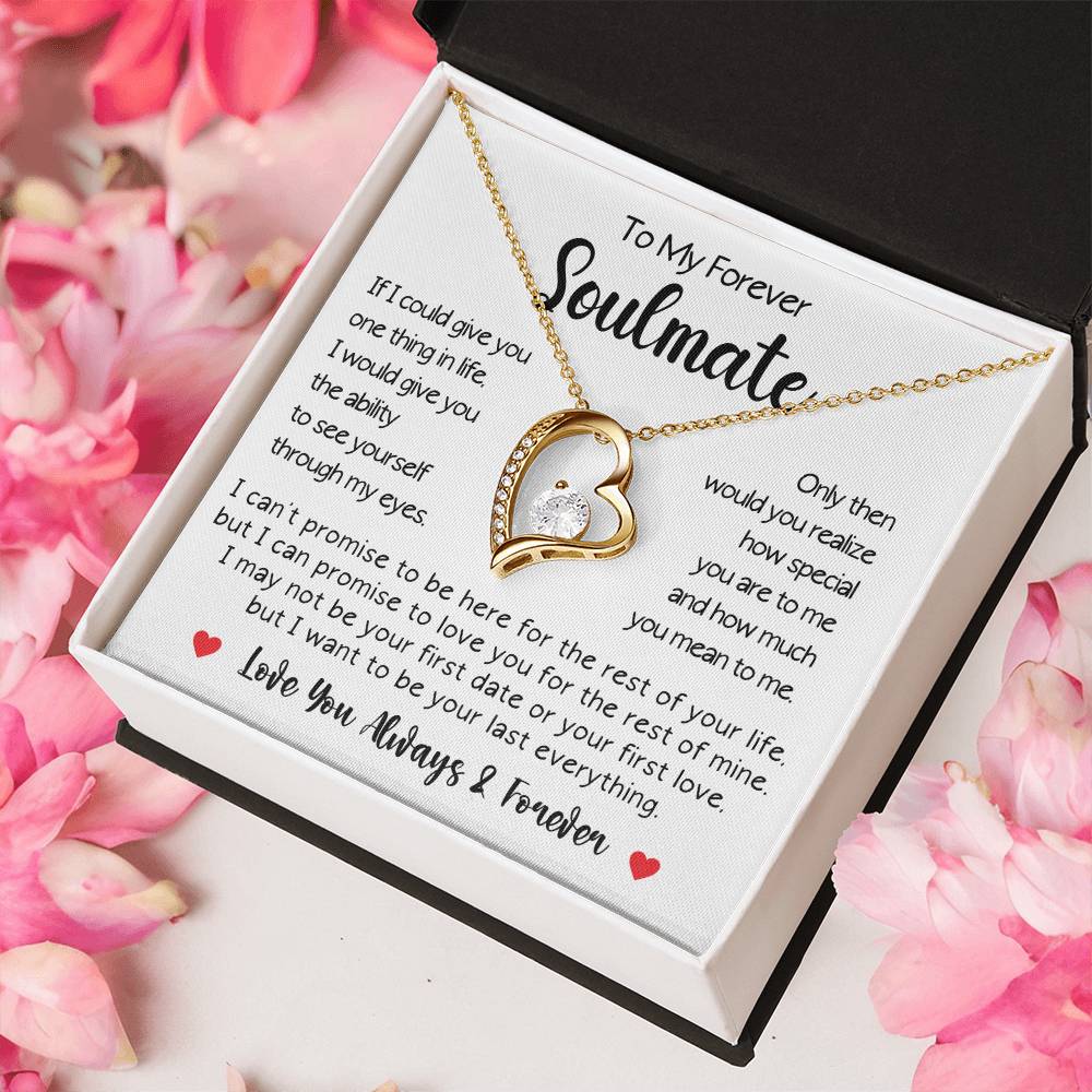 To My Soulmate Forever Love Necklace Gift For Her Gift For Wife Girlfriend Fiancé Gift For Her Valentines Day Gifts For Her Jewelry Forever Love Necklace