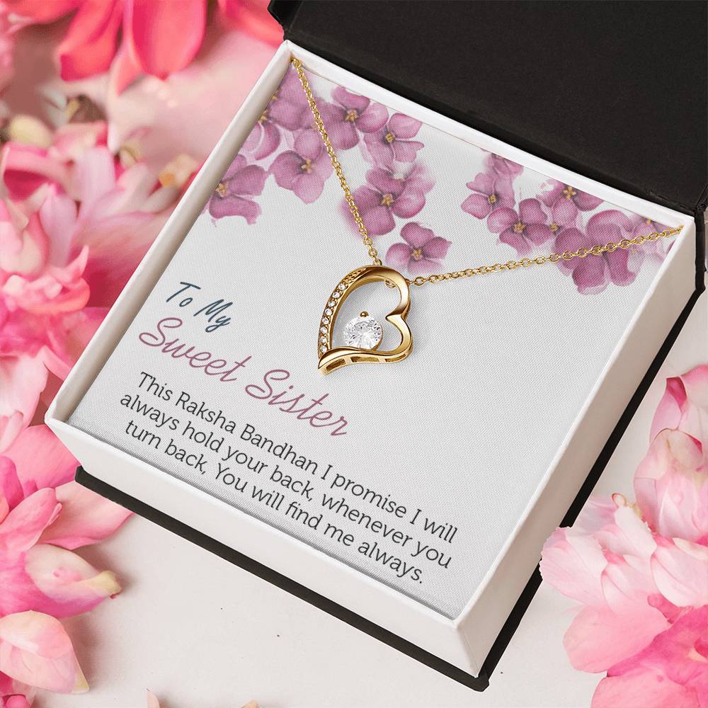 To My Sweet Sister - 925 Sterling Silver Pendant Forever Love Necklace