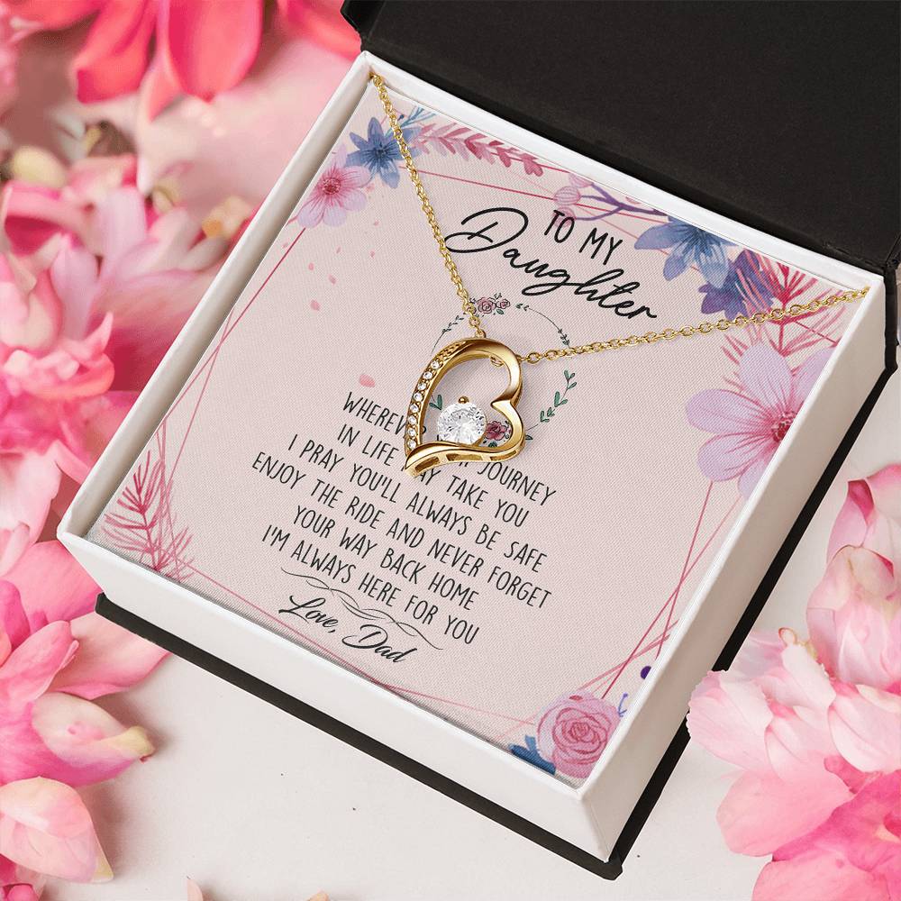 To My Daughter Forever Love Necklace Birthday Gift From Dad - To My Daughter Necklace Father Daughter Necklace Father To Daughter Forever Love Necklace
