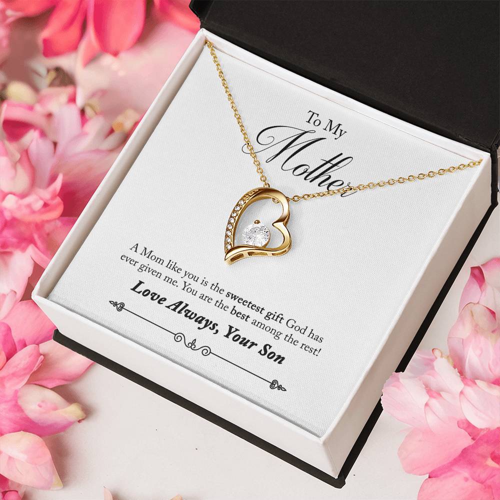 To My Mother Necklace Christmas Gift From Son Forever Love Necklace