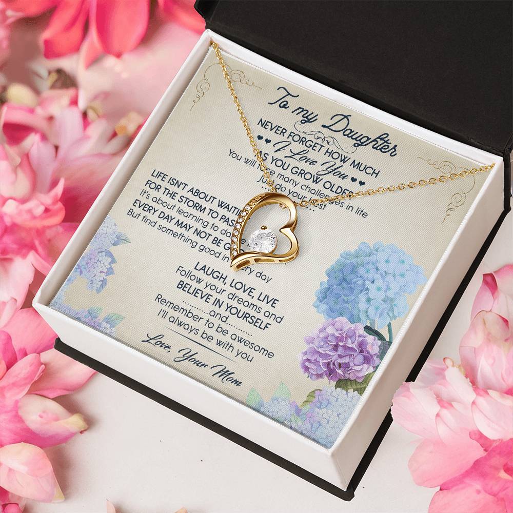 To My Daughter I Love You Anniversary Lovingly Mom Birthday Gift Daughter Graduation Gift Grown Up Daughter Daughter Birthday Forever Love Necklace
