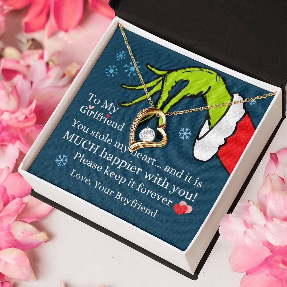 To My Girlfriend You Stole My Heart Necklace Forever Love Necklace
